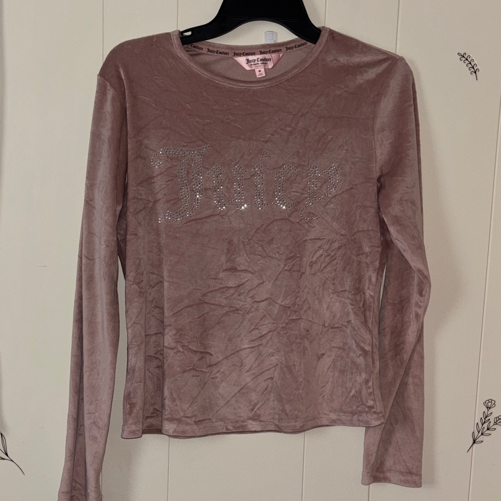 Juicy Couture Mauve Long Sleeve Top with Sparkle Detail